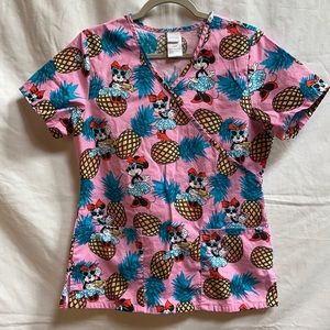 Pink Disney scrub top